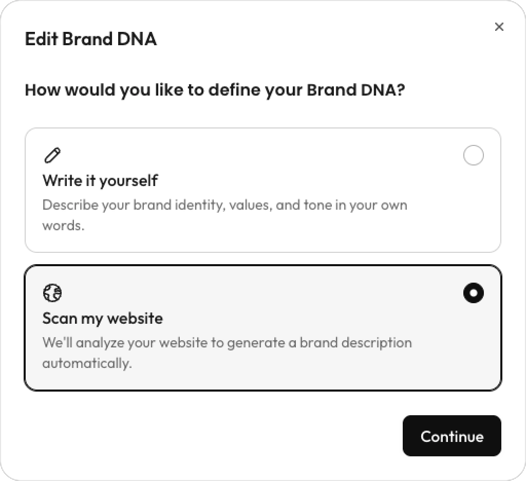 Brand DNA — Choose method